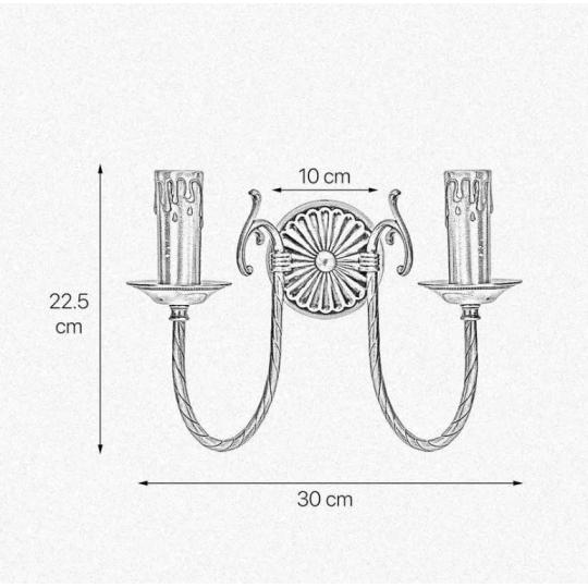 klasszikus dupla izzos elegans fali lampa falikar folyoso kastely villa lampak vilagitas sargarez gyertya izzos polgari lampak meret.jpg